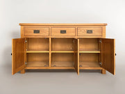 BroDeals Buffet Table, Sideboard Oak Buffet Table 3 Door & 3 Drawers Oak Buffet Table 3 Door & 3 Drawers