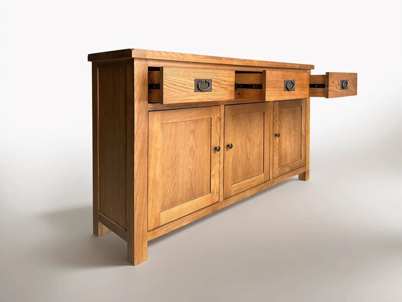 BroDeals Buffet Table, Sideboard Oak Buffet Table 3 Door & 3 Drawers Oak Buffet Table 3 Door & 3 Drawers