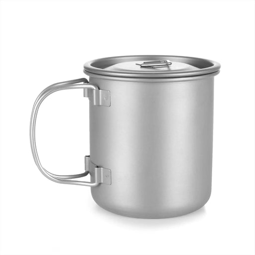 Titanium Folding Cup for Camping - Collapsible Travel Mug with Lid | Ultralight Outdoor Drinkware – view 1