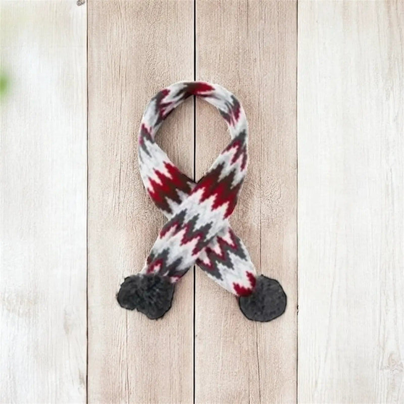 DogTreatNZ Cozy Knitted Dog Scarves With Pom Pom Tassels For Cold Weather Cozy Knitted Dog Scarves With Pom Pom Tassels
