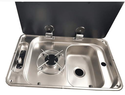 CAN Rectangular Gas Hob Cooker Inbuilt Sink Compact Stainless Steel AllInOne Kitchen Unit For Small Spaces – view 2