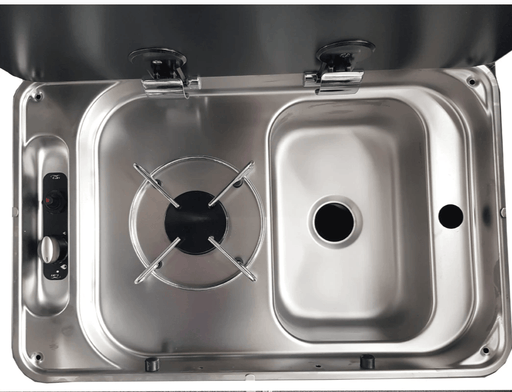 CAN Rectangular Gas Hob Cooker Inbuilt Sink Compact Stainless Steel AllInOne Kitchen Unit For Small Spaces – view 1