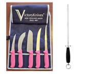 Victory Knives General Victory Pink Set Victory Pink Knife Set 5 Piece — Kitchen & Food Prep NZ | Action Outdoors