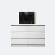 sue-e furniture Low boys 'Monaco' White Chest of 6 drawers With Mirror 'Monaco' White Chest of 6 drawers With Mirror