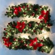 salelink.co.nz Unbranded 2PACK Christmas Fireplace Wreath 2 Pack Christmas Fireplace Wreath With 40 LEDs