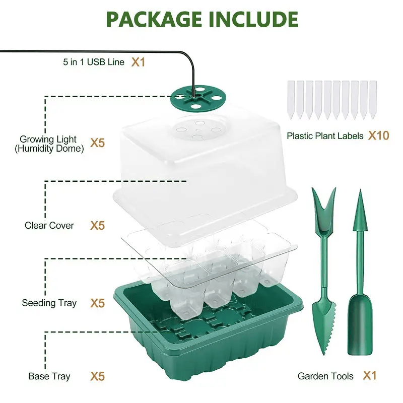 Heightened Seedling Tray Kit with Light – view 5