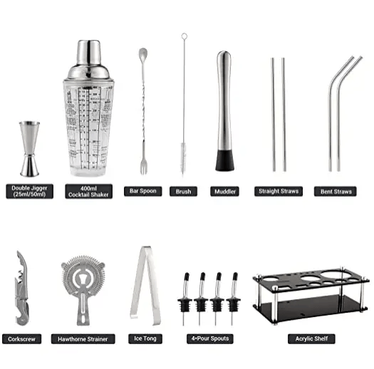 salelink.co.nz salelink.co.nz 17 PCS Cocktail Shaker Set 17 Piece Cocktail Shaker Set With Bar Tools