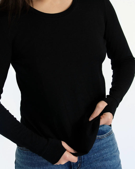 Women's Standard Long Sleeve - 100% Merino Wool, Black – view 1