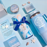 Poppy Gifts Blue Theme Aroma Candle Bath Gift Box Blue Theme Aroma Candle Bath Gift Box