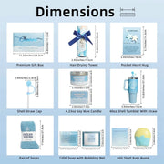 Poppy Gifts Blue Theme Aroma Candle Bath Gift Box Blue Theme Aroma Candle Bath Gift Box