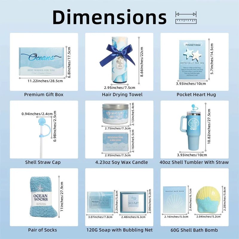 Poppy Gifts Blue Theme Aroma Candle Bath Gift Box Blue Theme Aroma Candle Bath Gift Box
