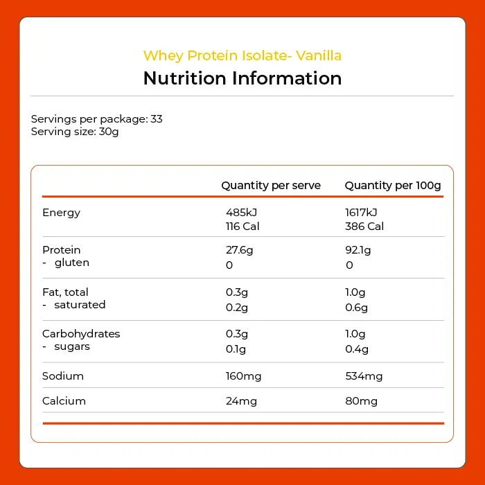 Kiwi Nutrition Whey Protein Isolate Whey Protein Isolate - Vanilla 1kg Whey Protein Isolate - Vanilla 1kg | NZ