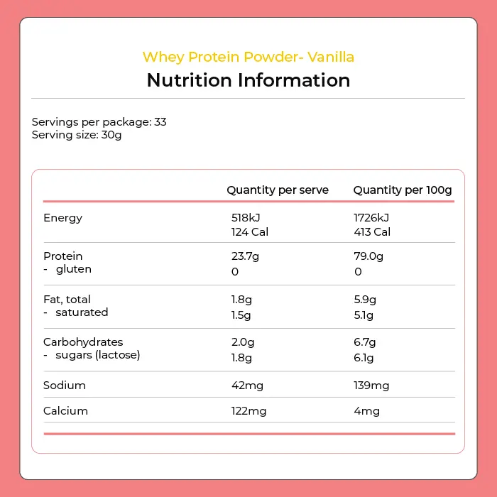Kiwi Nutrition Whey Protein Concentrate Whey Protein Powder - Vanilla 1kg Whey Protein Powder - Vanilla 1kg | NZ