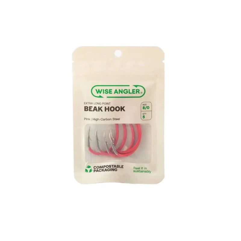 WISE ANGLER Fish hook Beak Hook - Extra Long Point / Pink Wise Angler Beak Hook Extra Long Point Pink Steel