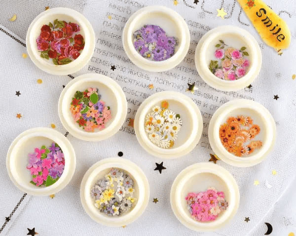 3D Ultra Thin Wood Pulp Flower Colorful Mixed Flowers Leaves Flakes – view 1