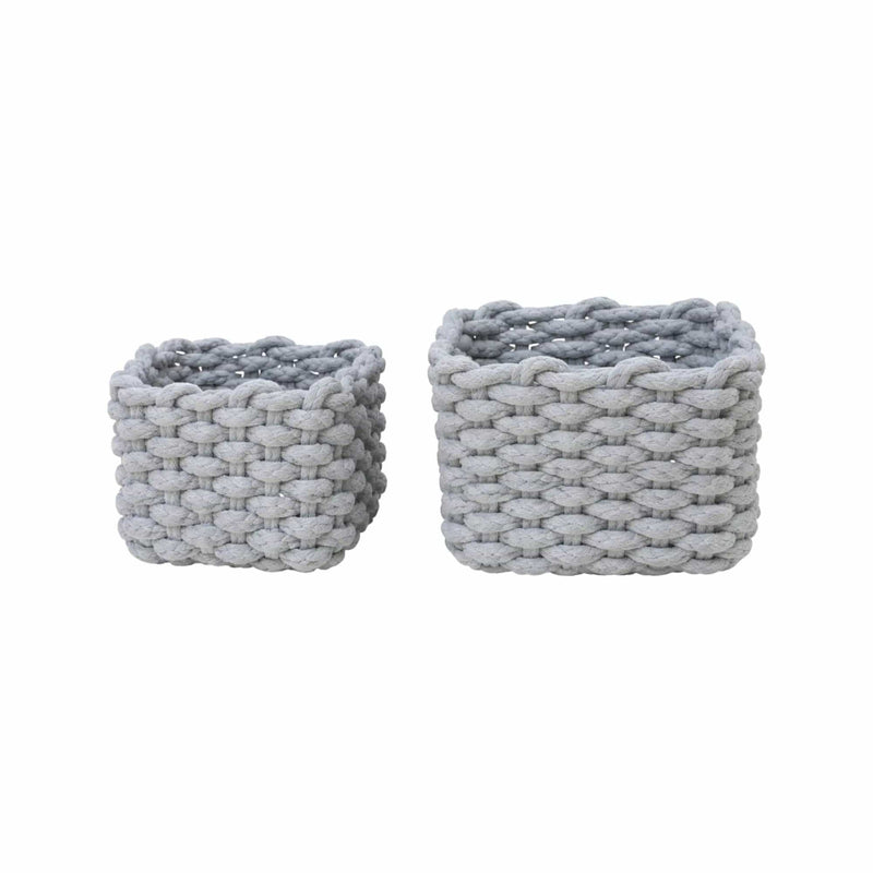 Frankly Cotton Woven Storage Basket Natural Finish For Shelves And Bathrooms