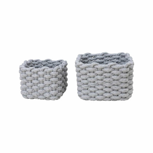Frankly Cotton Woven Storage Basket Natural Finish For Shelves And Bathrooms