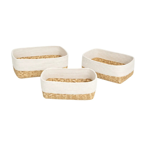 Frankly Cotton Woven Storage Baskets Natural Set of Three Sizes