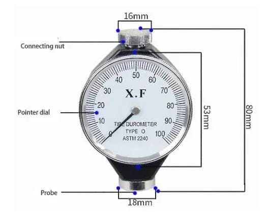 Shore Durometer D Type 0-100 Hard Rubber Tire Hardness Tester Meter