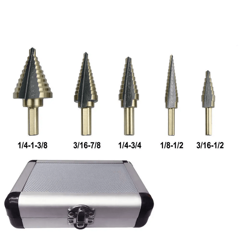 5PCS HSS Step Steel Cone Drill Titanium Bits Set – view 2