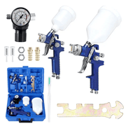 salelink.co.nz Unbranded 2PCS Paint Spray Gun Kit HVLP Paint Spray Gun Kit Two Pack With Regulators