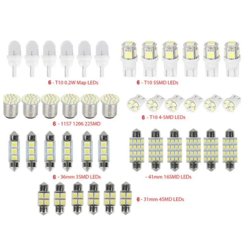 42Pcs Car Interior Combo LED Map Dome Door Trunk Light Bulbs White – view 7