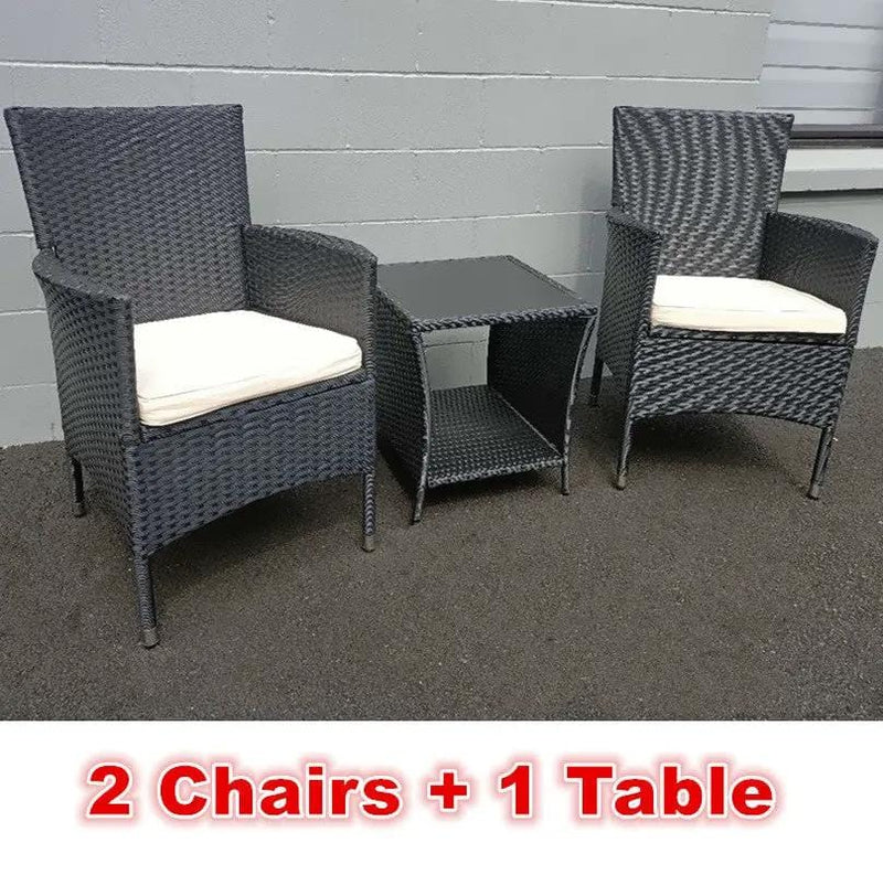 PE/PVC Rattan Patio Chairs & Round Table 3PC Set – view 9