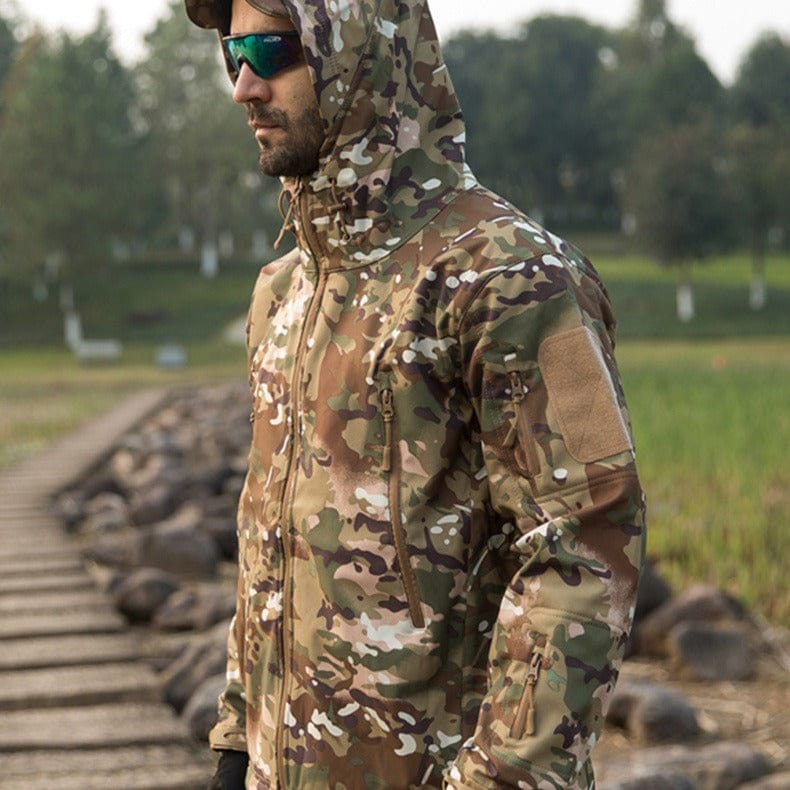 Mead's Supply & Equipment Outfitters limited Men's Outdoor Clothing Men's Plus Size Softshell Jacket Camouflage Windproof Outdoor Coat Men's Plus Size Camouflage Softshell Jacket Windproof