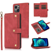 salelink.co.nz Unbranded iPhone 13 Pro Case Red PU Leather Flip Wallet Case For iPhone 13 Pro