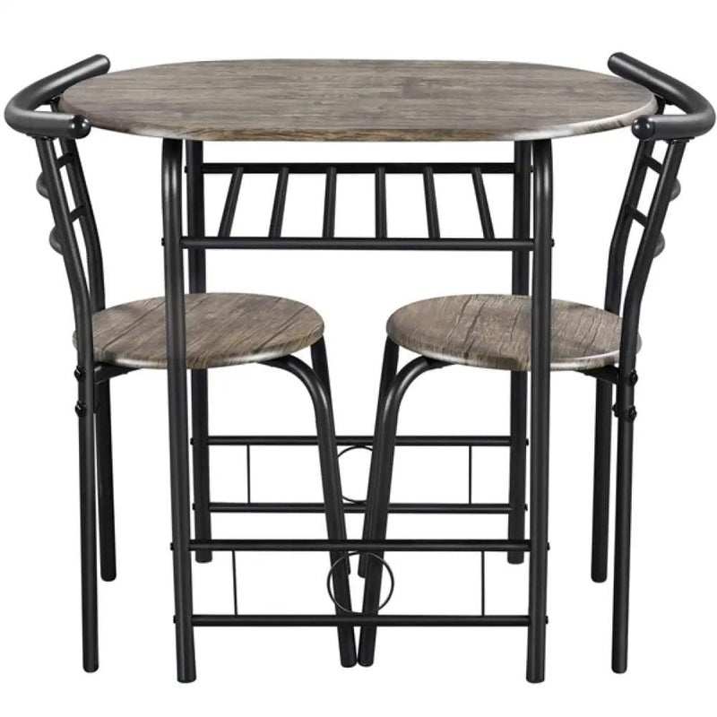 Yaheetech 3 Piece Dining Set Round Dining Table Set 3 Piece Dining Set Round Dining Table Set