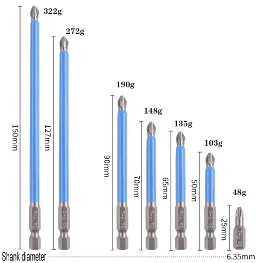 Magnetic Anti-Slip Drill Bit PH2 Cross Head Screwdriver Set Tool 25mm-150mm New – view 2