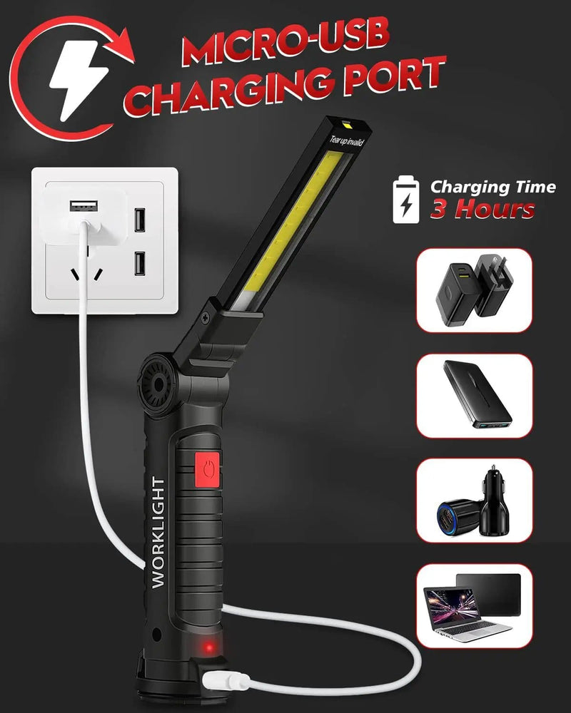 LED Flashlight USB Rechargeable With Magnetic For Work Hand Inspection – view 3