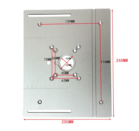 Aluminum Alloy Router Table Insert Plate – view 3