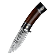 Damascus Steel Tactical Knife — Sandalwood Handle | Fixed Blade Outdoor & Survival – view 1