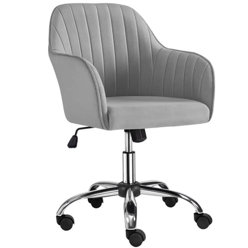 Modern Velvet Desk Chair Soft Height-Adjustable 360°Swivel Computer Chair – view 1