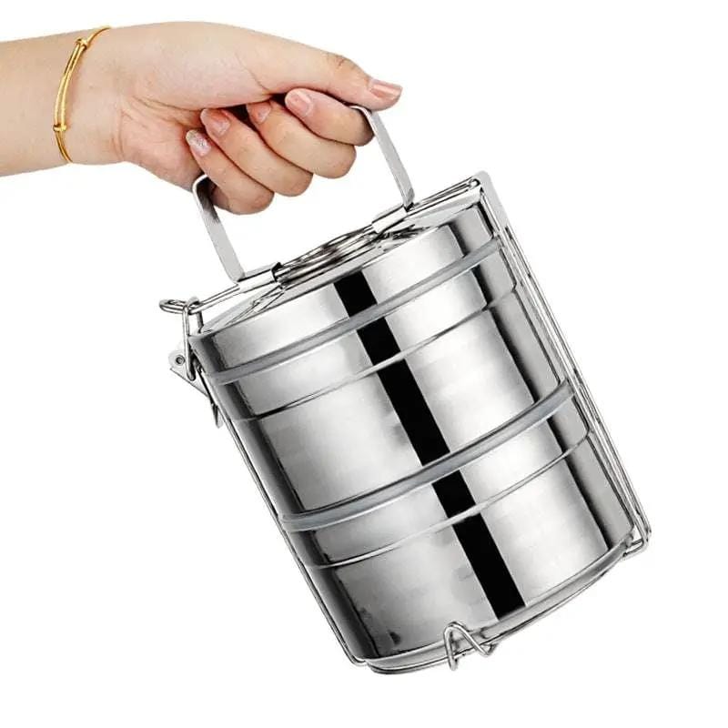 Mead's Supply & Equipment Outfitters limited Camp Cookware & Food Storage Stainless Steel Insulated Lunch Box Stackable Bento Containers With Lock Handle Stainless Steel Insulated Bento Lunch Box Set With Lock