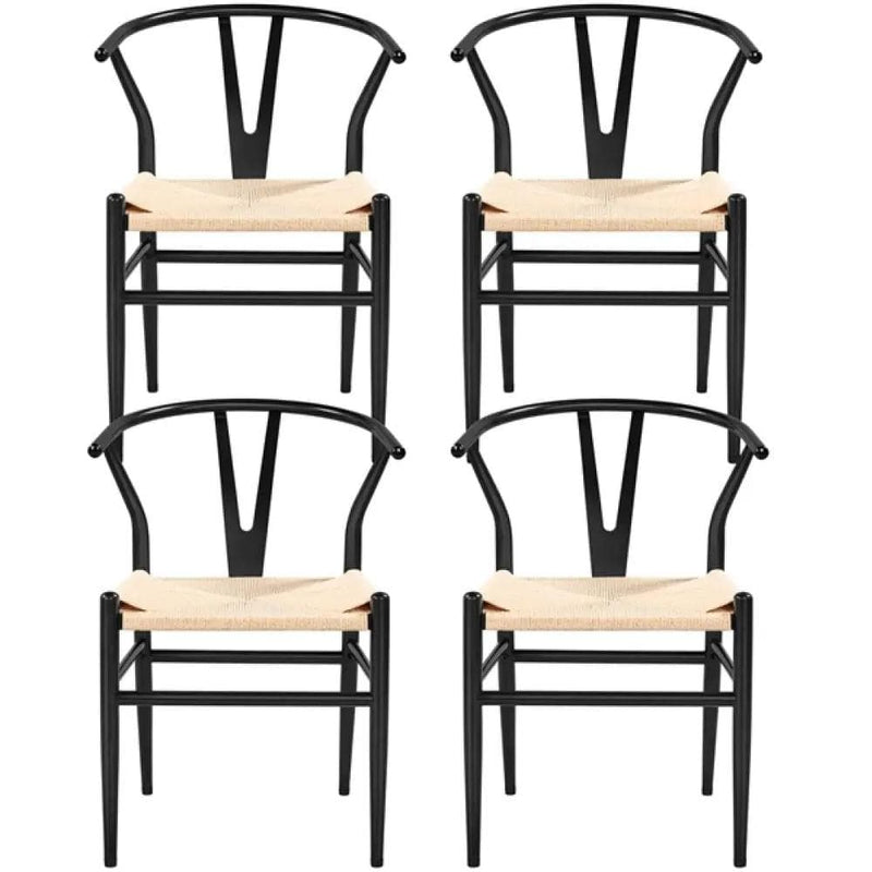 Yaheetech 4PCS Weave Arm Chairs 4PCS Weave Arm Chairs