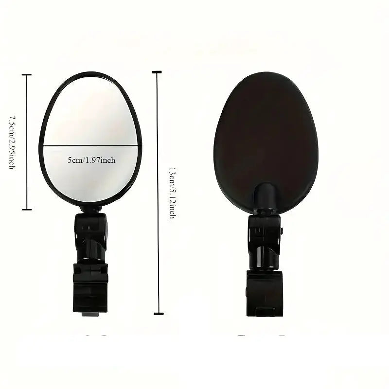 Habicare SS Acrylic Convex Bicycle Handlebar Mirrors (1pc or 2pcs) Acrylic Convex Bicycle Handlebar Mirrors (1pc or 2pcs)