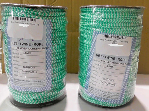 Braided Polyblend Twine White Green 3mm 4mm 5mm – view 1