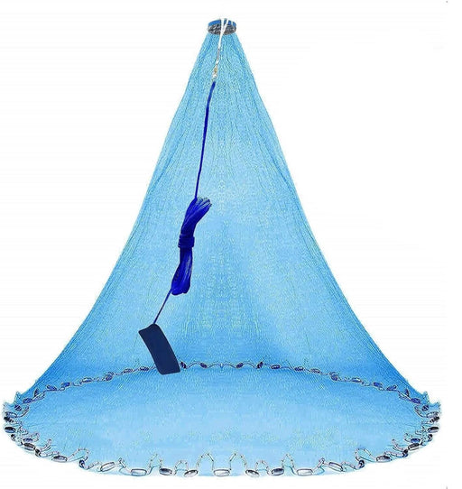 Action Fishing Nets 4Ft Radius Ice Blue Cast Net USA Style For Serious Anglers And Pros