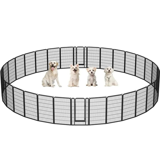 Yaheetech Set of 4 - 47.5″ Tall Dog Playpen Panels Metal Pet Fence Exercise Barrier Set of 4 - 47.5″ Tall Dog Playpen Panels Metal Pet Fence Exercise Barrier