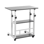 Adjustable Folding Desk with Storage Shelf & Wheels (Black & White) – view 10