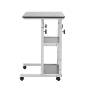 Adjustable Folding Desk with Storage Shelf & Wheels (Black & White) – view 8