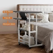 Habicare SS Adjustable Folding Desk with Storage Shelf & Wheels Adjustable Folding Desk with Storage Shelf & Wheels