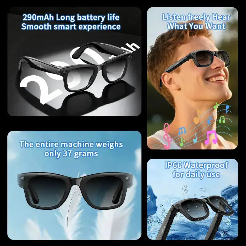 Habicare 9eight5 AI Smart Glasses with 5MP Camera & Bluetooth AI Smart Glasses with 5MP Camera & Bluetooth