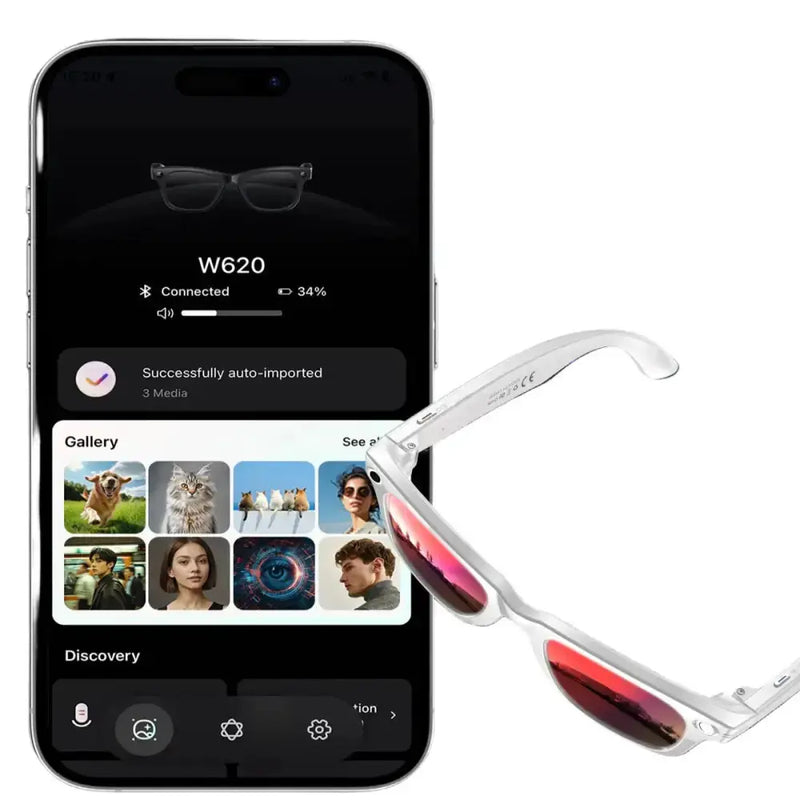 Habicare 9eight5 AI Smart Glasses with 5MP Camera & Bluetooth AI Smart Glasses with 5MP Camera & Bluetooth