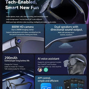 Habicare 9eight5 AI Smart Glasses with 8MP Camera & Bluetooth Audio AI Smart Glasses with 8MP Camera & Bluetooth Audio