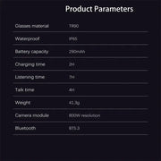 Habicare 9eight5 AI Smart Glasses with 8MP Camera & Bluetooth Audio AI Smart Glasses with 8MP Camera & Bluetooth Audio