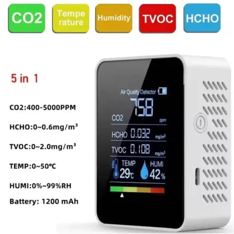 9eight5 Tools & Kits (multipurpose) Air Quality Monitor - 5 in 1 Air Quality Monitor - 5 in 1
