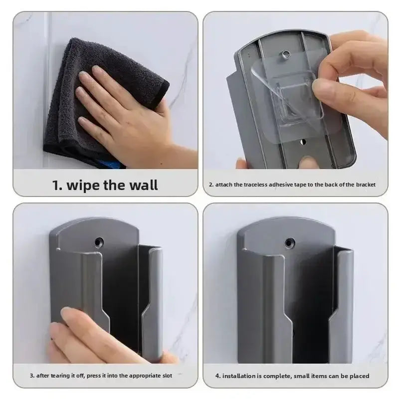Habicare No-Drill Wall-Mounted Remote Control Holder No-Drill Wall-Mounted Remote Control Holder